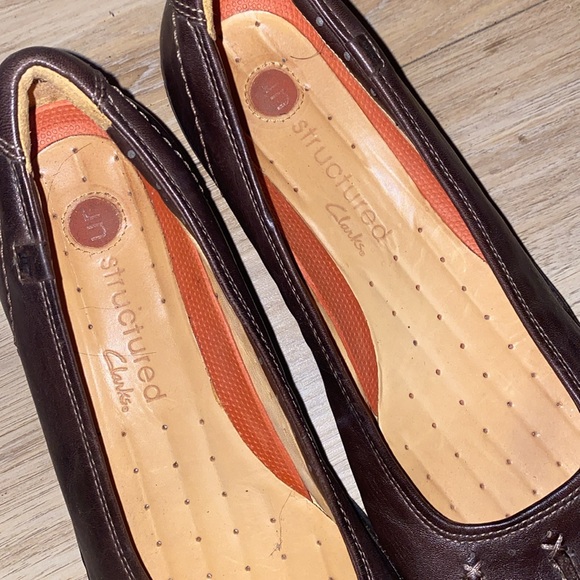 Clarks Unstructured brown flats business shoes 9.5 - Picture 2 of 7